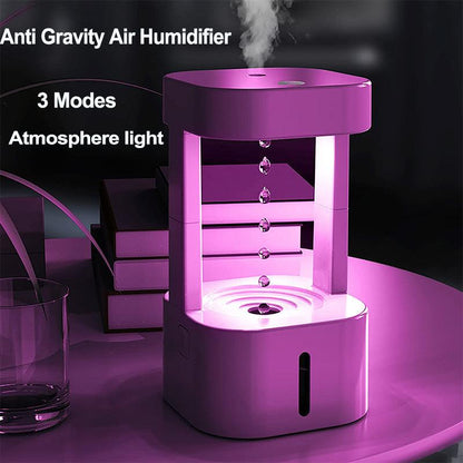 Anti-Gravity Water Drop Humidifier - Quiet 580ML Mist Spray for Home & Office - Lukoso