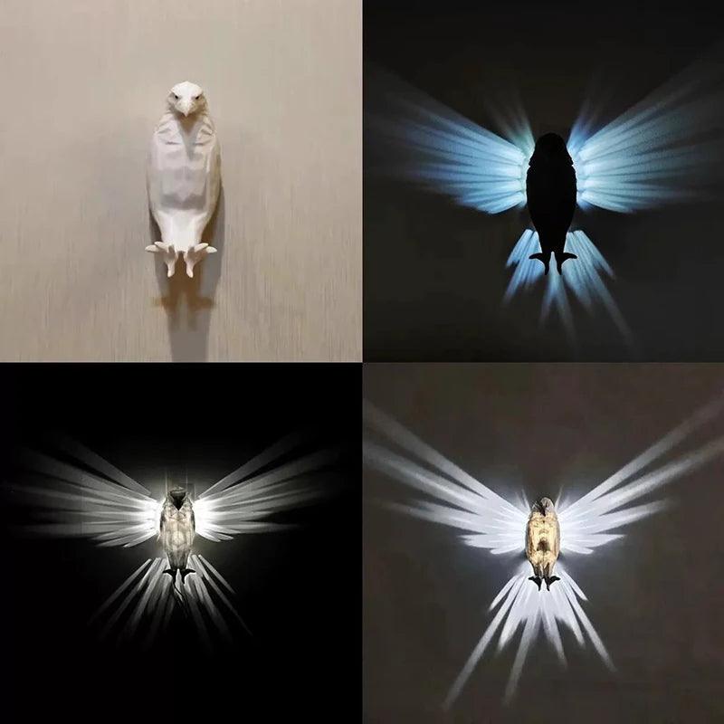 3D Printed Eagle Wall Lamp - Modern Home Decor Sconce - Lukoso